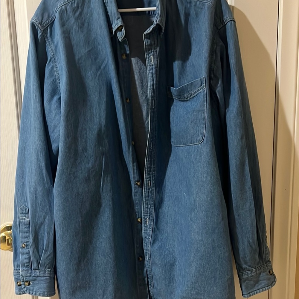 Blue Lightweight Denim Shirt Jacket Relaxed Fit
